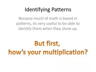 Identifying Patterns