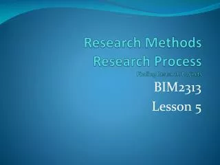 Research Methods Research Process Finding Research Projects