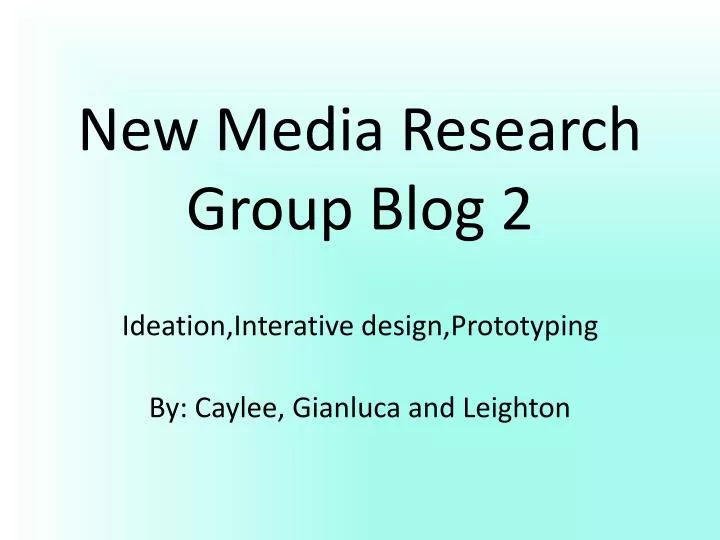 new media research group blog 2