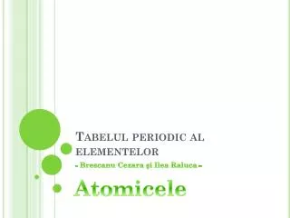 tabelul periodic al elementelor