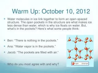 Warm Up: October 10, 2012