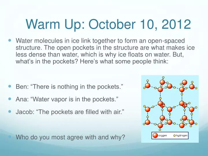 warm up october 10 2012