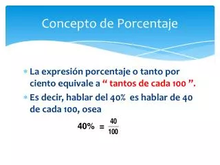 concepto de porcentaje