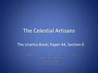 The Celestial Artisans
