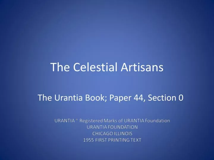 the celestial artisans