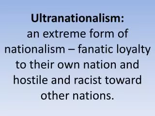 Ultranationalism :