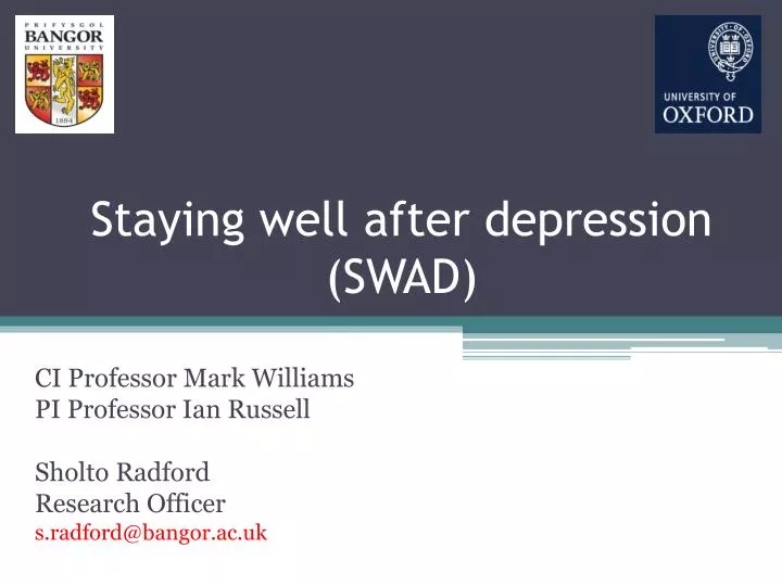 staying well after depression swad