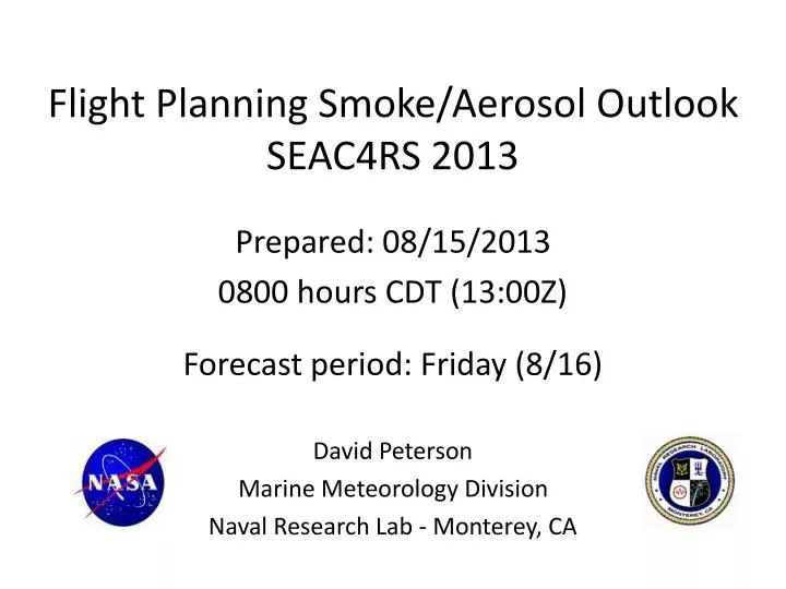 flight planning smoke aerosol outlook seac4rs 2013