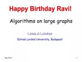 Algorithms on large graphs