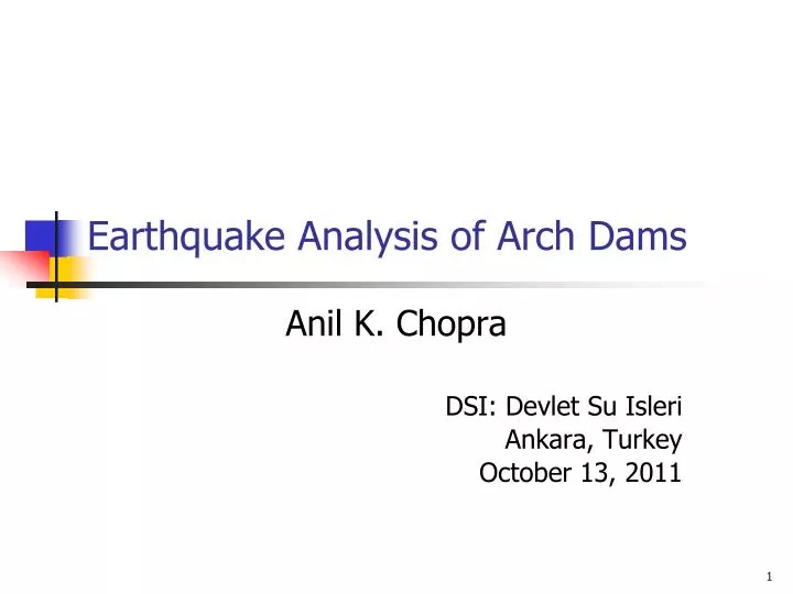 earthquake analysis of arch dams