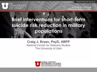 Brief interventions for short-term suicide risk reduction in military populations