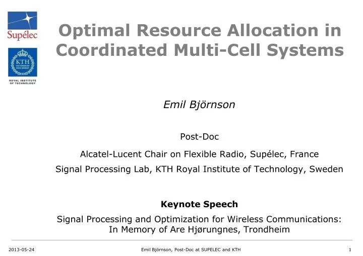 optimal resource allocation in coordinated multi cell systems