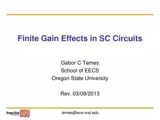 Finite Gain Effects in SC Circuits
