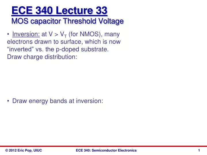 ece 340 lecture 33 mos capacitor threshold voltage