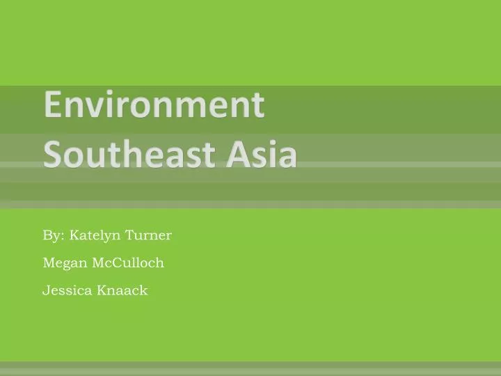 environment southeast asia