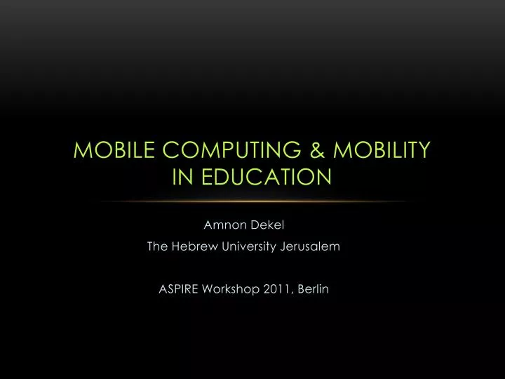 mobile computing mobility in education