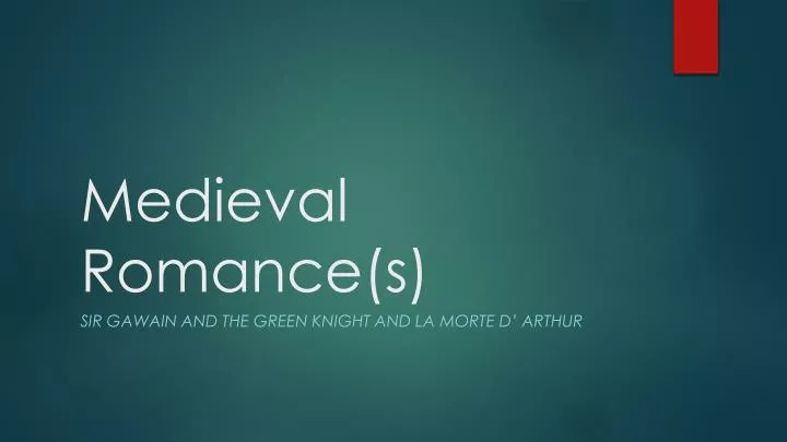 medieval romance s