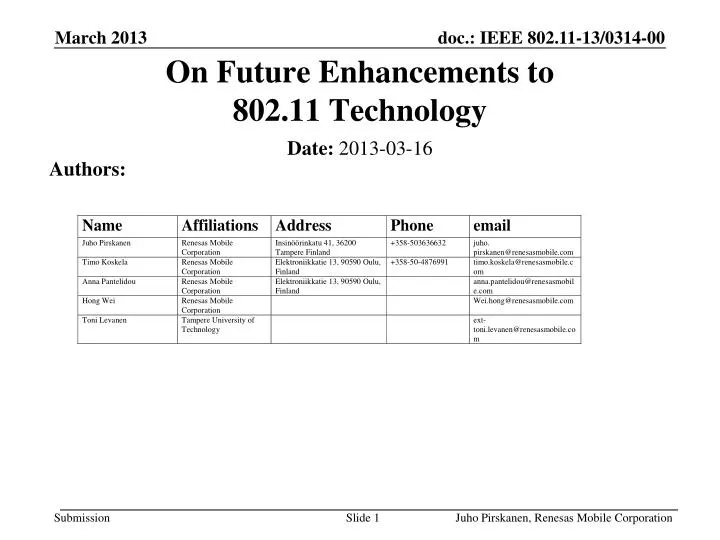 on future enhancements to 802 11 technology