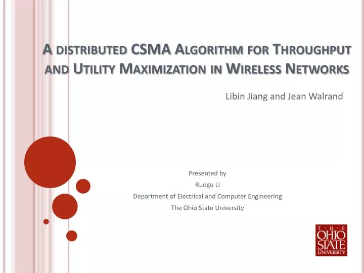 a distributed csma algorithm for throughput and utility maximization in wireless networks