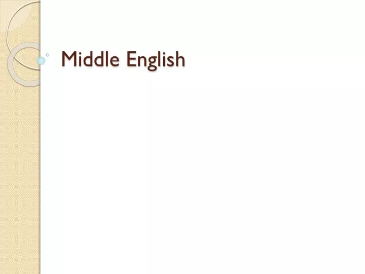 middle english