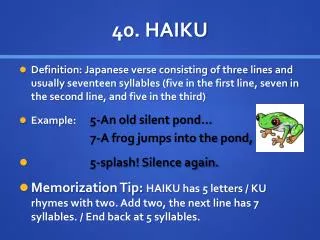 40 haiku