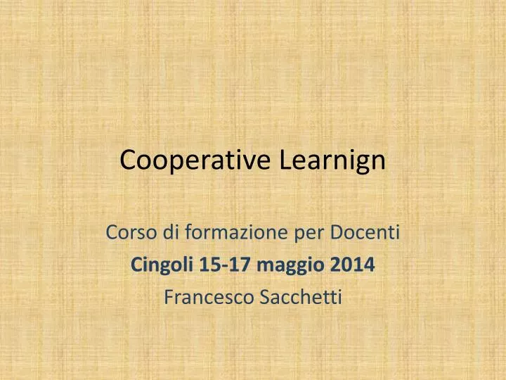 cooperative learnign