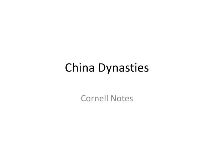 china dynasties