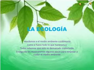 la ecolog a
