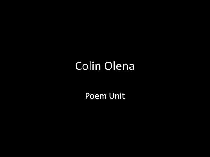 colin olena