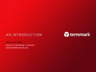 Terremark Channel Partner Training Tuesday, September 14, 2010 12:00 pm – 4:00 pm