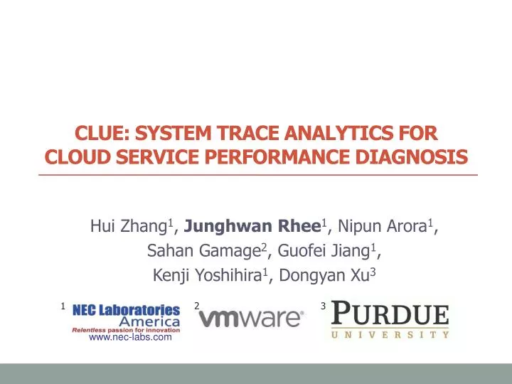 clue system trace analytics for cloud service performance diagnosis