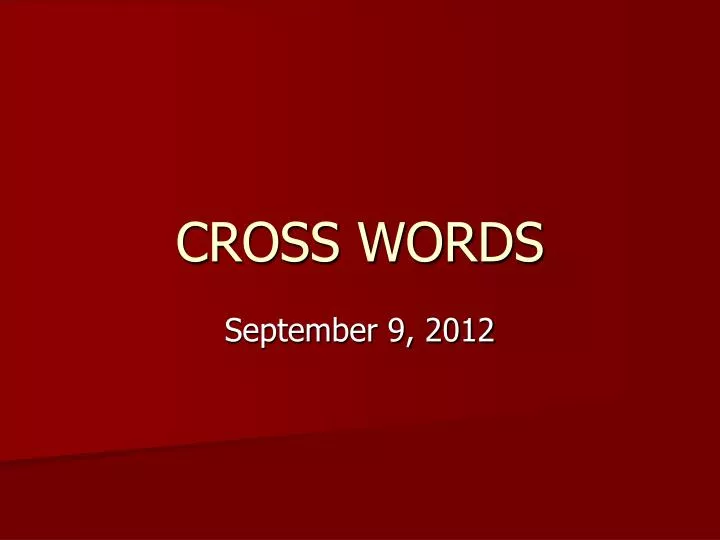 cross words