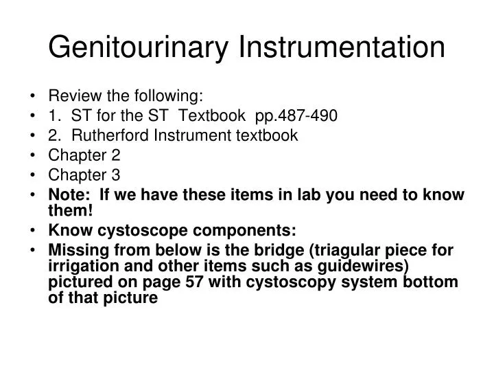 genitourinary instrumentation