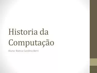 historia da computa o