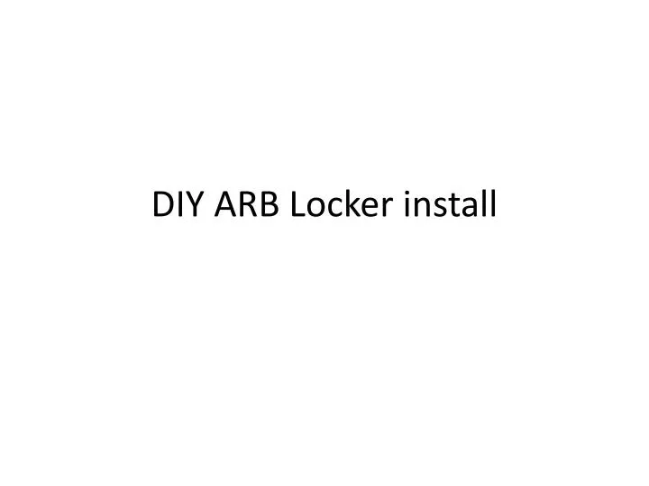 diy arb locker install