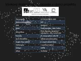 v ukov materi l byl zpracov n v r mci projektu