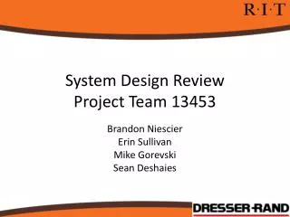 System Design Review Project Team 13453