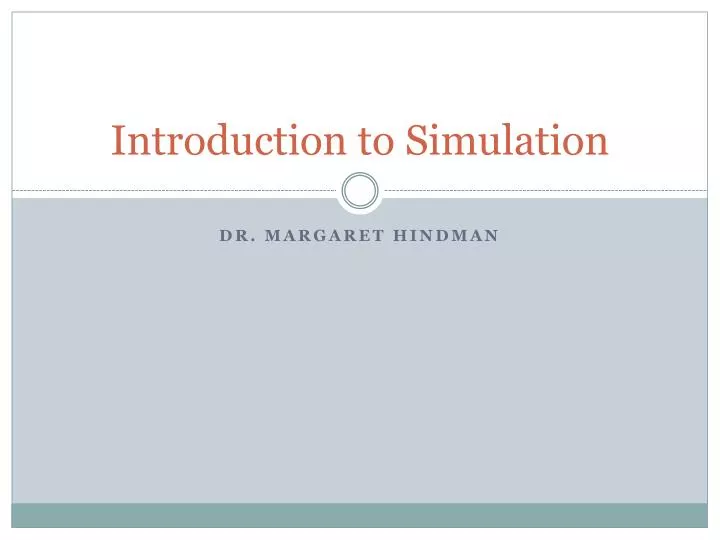 introduction to simulation