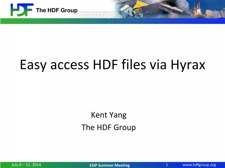 easy access hdf files via hyrax