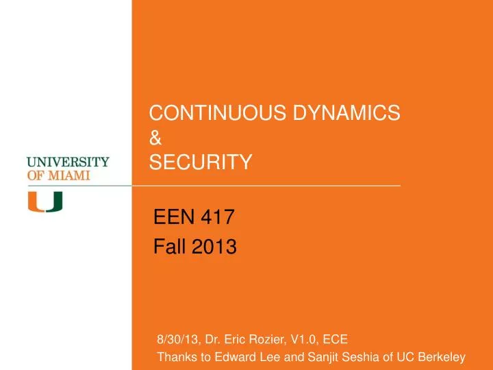 continuous dynamics security