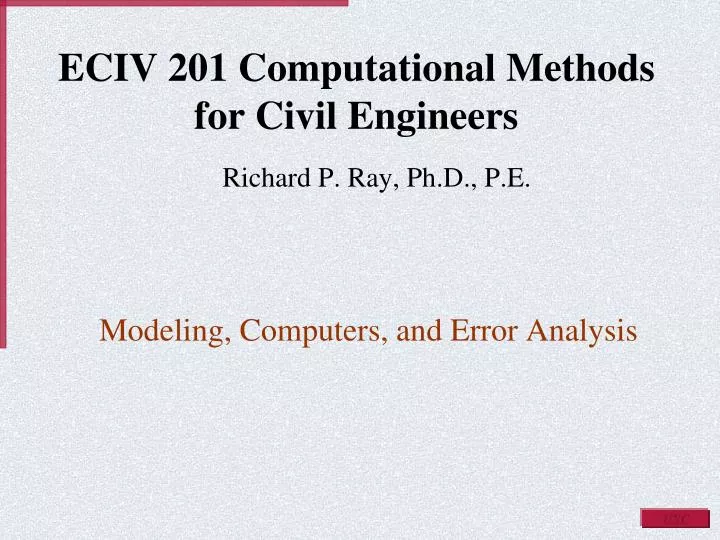 eciv 201 computational methods for civil engineers