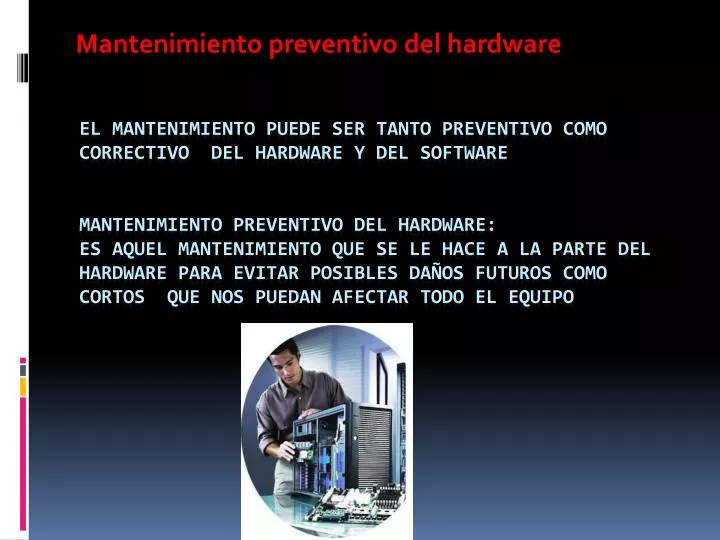 mantenimiento preventivo del hardware
