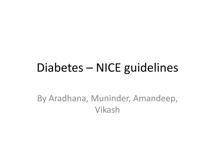 diabetes nice guidelines