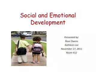 Social and Emotional Development