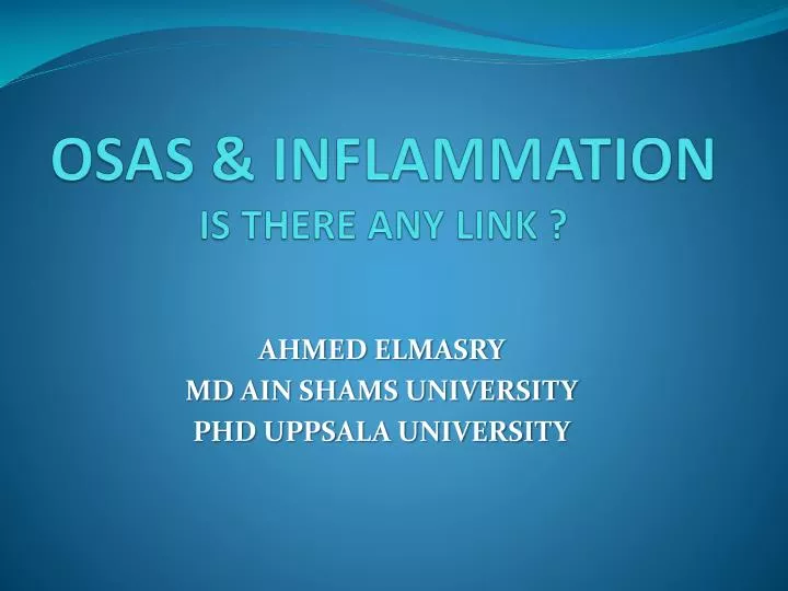 osas inflammation is there any link