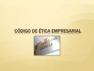 c digo de tica empresarial