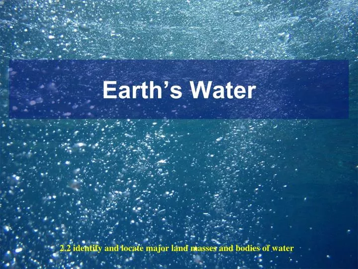 earth s water