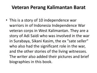 Veteran Perang Kalimantan Barat
