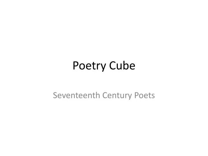 poetry cube