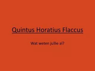 quintus horatius flaccus